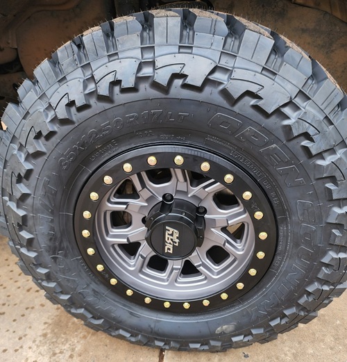  Toyota Landcruiser 79 Series Wheel 17x9 Dirty Life DT1’s Gunmetal Tyres 35x12.50R17 Toyo Open Country MT